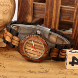 Bracelet Wood Lady Watch Quartz Movement White Roman Numerals Display Full Wooden Women's Bangle Wristwatch Stylish Female Clock