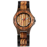 Bracelet Wood Lady Watch Quartz Movement White Roman Numerals Display Full Wooden Women's Bangle Wristwatch Stylish Female Clock