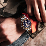 Alloy & Wood Combined Strap Watches Mens Multifunction Chronograph Quartz Calendar Watch Unique Steel Wooden Clock Male Reloj