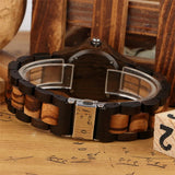 Bracelet Wood Lady Watch Quartz Movement White Roman Numerals Display Full Wooden Women's Bangle Wristwatch Stylish Female Clock