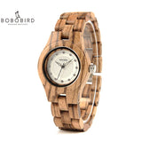 BOBO BIRD Women Watch Unique Bamboo Wooden jam wanita unik Fashion Quartz Wristwatches In Gift Box V-O29