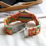 Women's Watches Multicolor Bamboo Wood Bracelet Natural Women's Clock Quartz Wrist Watch for woman Ladies Gifts