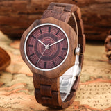 Trendy Irregular Walnut Wooden Watch Case Quartz Wristwatches Hidden Clasp Wood Watch Band Casual Women's Watches