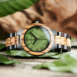 BOBO BIRD Men's Wood Watch with Genuine Leaf, Original Wooden Clock, Wooden Watch, Handmade Watch, Anniversary Gift for Man