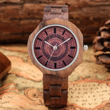 Trendy Irregular Walnut Wooden Watch Case Quartz Wristwatches Hidden Clasp Wood Watch Band Casual Women's Watches