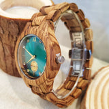 Women's Wood Wrist Watch Fashion Simulated Diamond Dial Wife Girlfriend Stylish simplicity Quartz Wooden Watches for Ladies