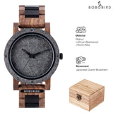 BOBO BIRD Stone Watch for Men Relogio Masculino 2022 New Men’s Wooden Band Wristwatches Personalized Christmas Gift Dropshipping