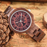 Trendy Irregular Walnut Wooden Watch Case Quartz Wristwatches Hidden Clasp Wood Watch Band Casual Women's Watches