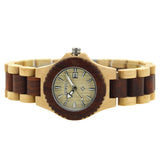 Wood Watch Women Handmade Lightweight Analog Quartz Dress Wrist Watches with Wooden Bracelet
