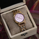BOBO BIRD Wooden Women's Watches 3 Sub Dials Chronograph Support OEM Customized Dropshipping