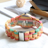 Women's Watches Multicolor Bamboo Wood Bracelet Natural Women's Clock Quartz Wrist Watch for woman Ladies Gifts