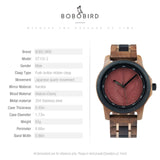 BOBO BIRD Wooden Men Watches Handmade Leaf Dial Custom Blessing Natural Wristwatch Distinctive Wooden Gift Support Dropshipping