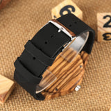 Natural Stylish Quartz Men Watches Wood Bamboo Case Black Genuine Leather Watch Band Vintage Casual Male Wristwatches