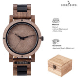 BOBO BIRD Stone Watch for Men Relogio Masculino 2022 New Men’s Wooden Band Wristwatches Personalized Christmas Gift Dropshipping