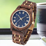 Wooden Wrist Watches For Men Fashion Quartz Wristwatches With Clock Date Week Timepieces Wood Wach Box for Him reloj hombre
