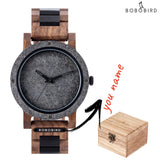 BOBO BIRD Stone Watch for Men Relogio Masculino 2022 New Men’s Wooden Band Wristwatches Personalized Christmas Gift Dropshipping