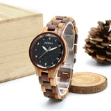 Natural Wood Ladies Wristwatch with Starry Sky Surface Stainless Steel Buckle Japanese Mechanism Festive Gift Watch