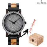 BOBO BIRD Stone Watch for Men Relogio Masculino 2022 New Men’s Wooden Band Wristwatches Personalized Christmas Gift Dropshipping