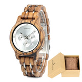 BOBO BIRD Wooden Women's Watches 3 Sub Dials Chronograph Support OEM Customized Dropshipping