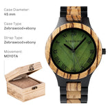 BOBO BIRD Men's Wood Watch with Genuine Leaf, Original Wooden Clock, Wooden Watch, Handmade Watch, Anniversary Gift for Man