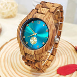 Women's Wood Wrist Watch Fashion Simulated Diamond Dial Wife Girlfriend Stylish simplicity Quartz Wooden Watches for Ladies