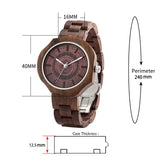 Trendy Irregular Walnut Wooden Watch Case Quartz Wristwatches Hidden Clasp Wood Watch Band Casual Women's Watches