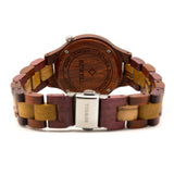 Natural Wood Ladies Wristwatch with Starry Sky Surface Stainless Steel Buckle Japanese Mechanism Festive Gift Watch