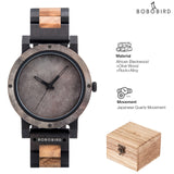 BOBO BIRD Stone Watch for Men Relogio Masculino 2022 New Men’s Wooden Band Wristwatches Personalized Christmas Gift Dropshipping