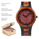 BOBO BIRD Men's Wood Watch with Genuine Leaf, Original Wooden Clock, Wooden Watch, Handmade Watch, Anniversary Gift for Man