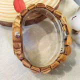 Women's Wood Wrist Watch Fashion Simulated Diamond Dial Wife Girlfriend Stylish simplicity Quartz Wooden Watches for Ladies