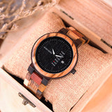 BOBO BIRD Wood Watch Men Quartz Week + Date Timepiece