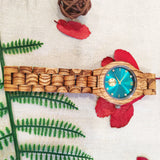 Women's Wood Wrist Watch Fashion Simulated Diamond Dial Wife Girlfriend Stylish simplicity Quartz Wooden Watches for Ladies