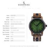 BOBO BIRD Wooden Men Watches Handmade Leaf Dial Custom Blessing Natural Wristwatch Distinctive Wooden Gift Support Dropshipping