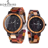 BOBO BIRD Wood Watch Men Quartz Week + Date Timepiece
