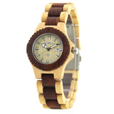 Wood Watch Women Handmade Lightweight Analog Quartz Dress Wrist Watches with Wooden Bracelet