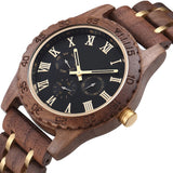 Wooden Wrist Watches For Men Fashion Quartz Wristwatches With Clock Date Week Timepieces Wood Wach Box for Him reloj hombre