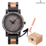 BOBO BIRD Stone Watch for Men Relogio Masculino 2022 New Men’s Wooden Band Wristwatches Personalized Christmas Gift Dropshipping