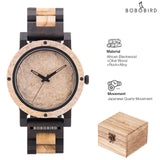 BOBO BIRD Stone Watch for Men Relogio Masculino 2022 New Men’s Wooden Band Wristwatches Personalized Christmas Gift Dropshipping