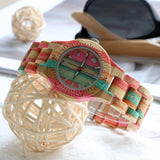 Women's Watches Multicolor Bamboo Wood Bracelet Natural Women's Clock Quartz Wrist Watch for woman Ladies Gifts