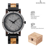 BOBO BIRD Stone Watch for Men Relogio Masculino 2022 New Men’s Wooden Band Wristwatches Personalized Christmas Gift Dropshipping